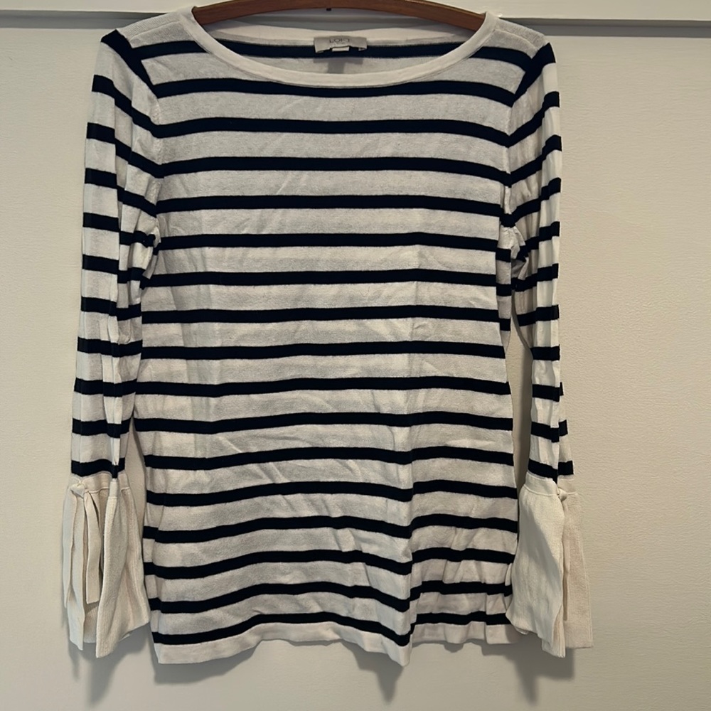 LOFT 100% cotton bell sleeved sweater
